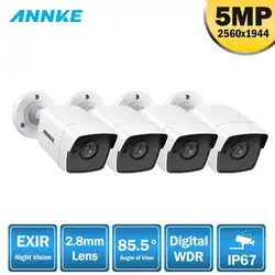 ANNKE 4 шт. со сверхвысоким разрешением Ultra HD, 5MP CCTV Камера уличная Водонепроницаемая камера охранного видеонаблюдения Системы EXIR Ночное