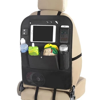 カーシートバック収納袋オーガナイザー 4 USB 充電器旅行多機能ポケット整頓自動車の付属品