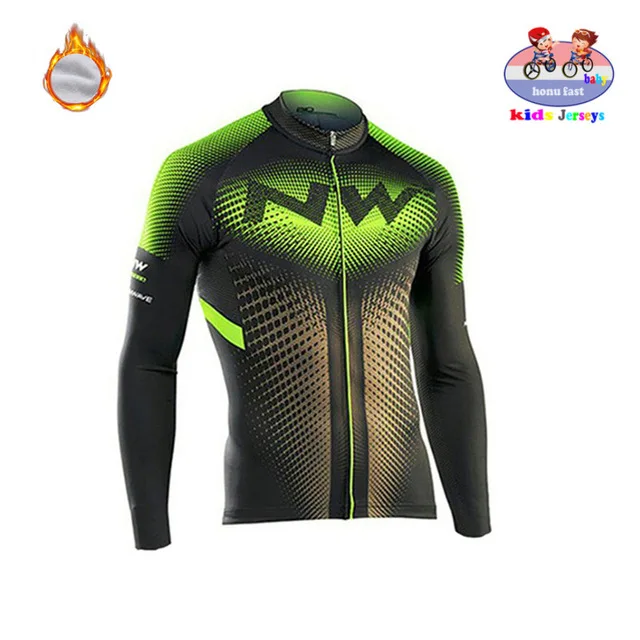 cycling shirt7 Northwave, детский зимний теплый флисовый комплект с длинным рукавом для велоспорта, одежда для велоспорта Pro Team MTB Ropa Ciclismo NW - Цвет: cycling shirt7