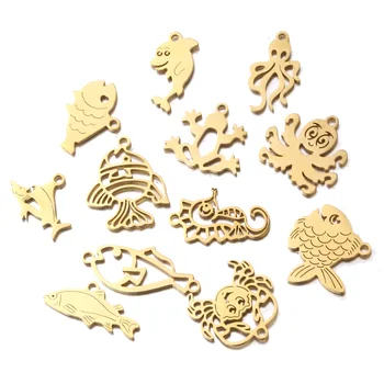 

5pcs/lot Stainless Steel Sea Shell Charms Ocean Pendants Starfish Anklet Bracelet Necklace DIY Handmade Accessories Craft