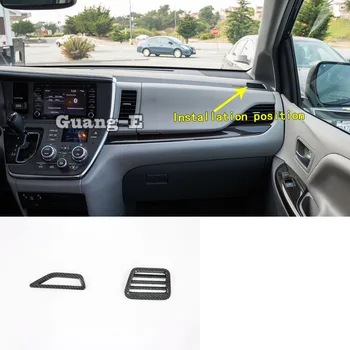 

Car Sticker Body Garnish Frame Lamp Trim Front Air Conditioning Outlet Vent 2pcs For Toyota Sienna 2018 2019 2020