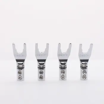 

Gaofei Pure Red Copper Rhodium Plated Spade plug Speaker Cable Connector 4pcs