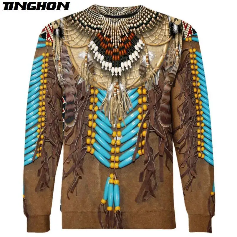 Native Indian New Fashion Harajuku 3D Printed Sweatshirt Hoodies Casual Clothing Pullover Tops Plus Size XS 6XL 7XL 08 | Мужская одежда