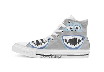 

Simple Bumble Face Custom Casual High Top lace-up Canvas shoes sneakers Drop shipping