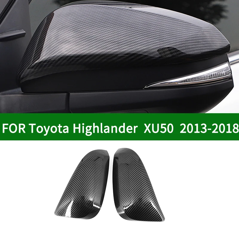 Для Toyota Highlander XU50 2013-2018 накладка на зеркало заднего вида автомобиля Kluger black carbon fiber