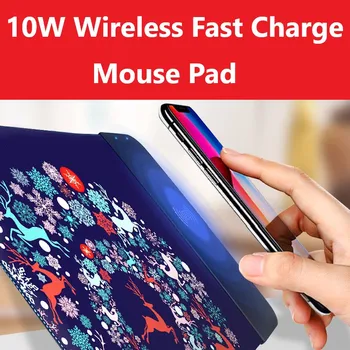 

2-in-1 cartoon printing mouse pad 10w wireless fast charge high quality gaming mouse pad wireless fast charger for iPhone