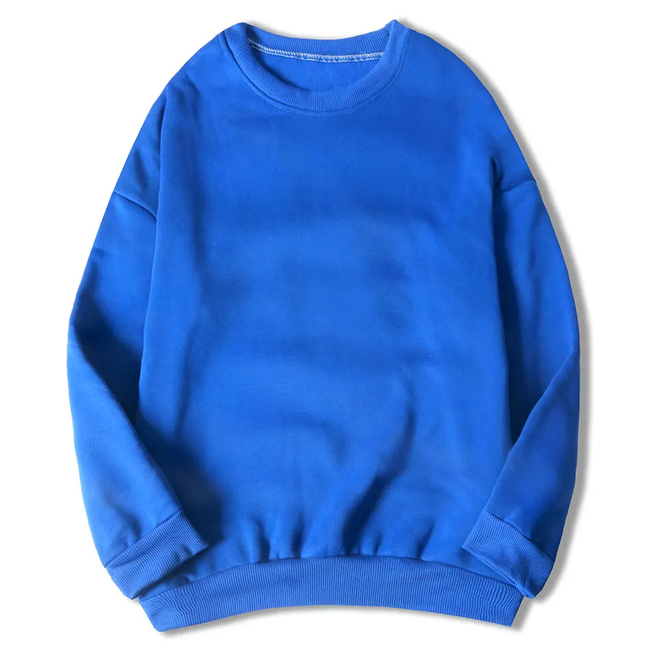 

Men's Sweatshirts Solid Color Pullover Casual Round Neck Hoodless Tops Loose Bottoming Shirt Fashion Men Clothes Streetwear