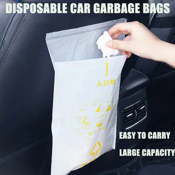 

Garbage bag 40PCS Car Trash Bags Disposable With a Strong Sticky Strip Portable Rubbish household kitchen garbage bags Drop Ship