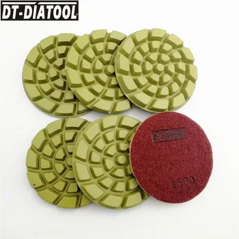 

DT-DIATOOL 6pcs Dia 100mm/4" #1500 Thickened Concrete Polishing Pads Resin Bond Diamond Concrete Sanding Discs Floor Renew Pads