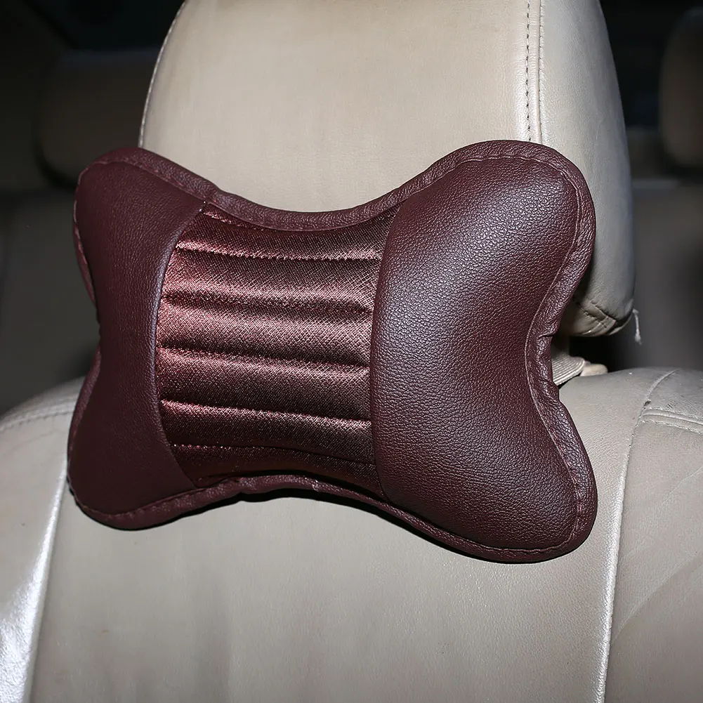Car NeckPillow PU Leather Headrest Seat Rest Cushion Car Care Accessories