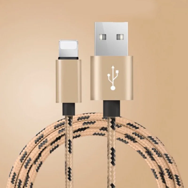 Usb-кабель для быстрой зарядки для iPhone 6, 6 S, 7, 8 Plus, 5 X, XR, XS Max, 11 Pro, iPad, mimi, 4, длинный короткий провод для мобильного телефона - Цвет: Золотой