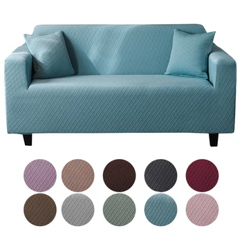 

10 Color Sofa Cover For Living Room Elastic Spandex Slipcover Couch Cover Stretch L Shape 1-4-Seater Cover Sofa Corner Sectional