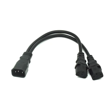 

Power Y Type Splitter Adapter Cable Single IEC 320 C14 Male to Dual C13 Female Short Cord for Computer host display