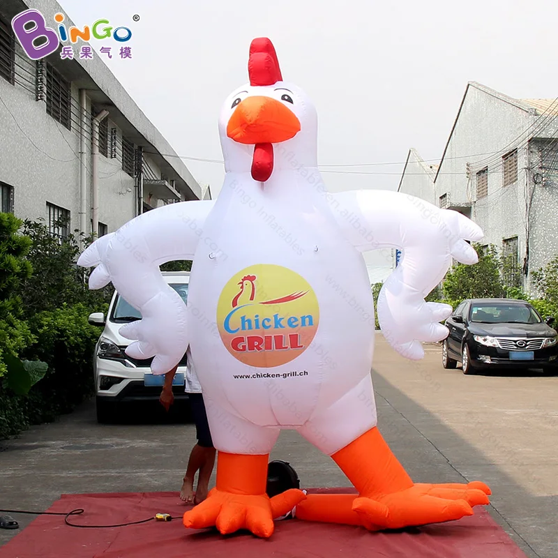 ADVERTISING TYPE 3mh inflatable rooster model air blow commissioned chicken with LOGO for advert cartoon