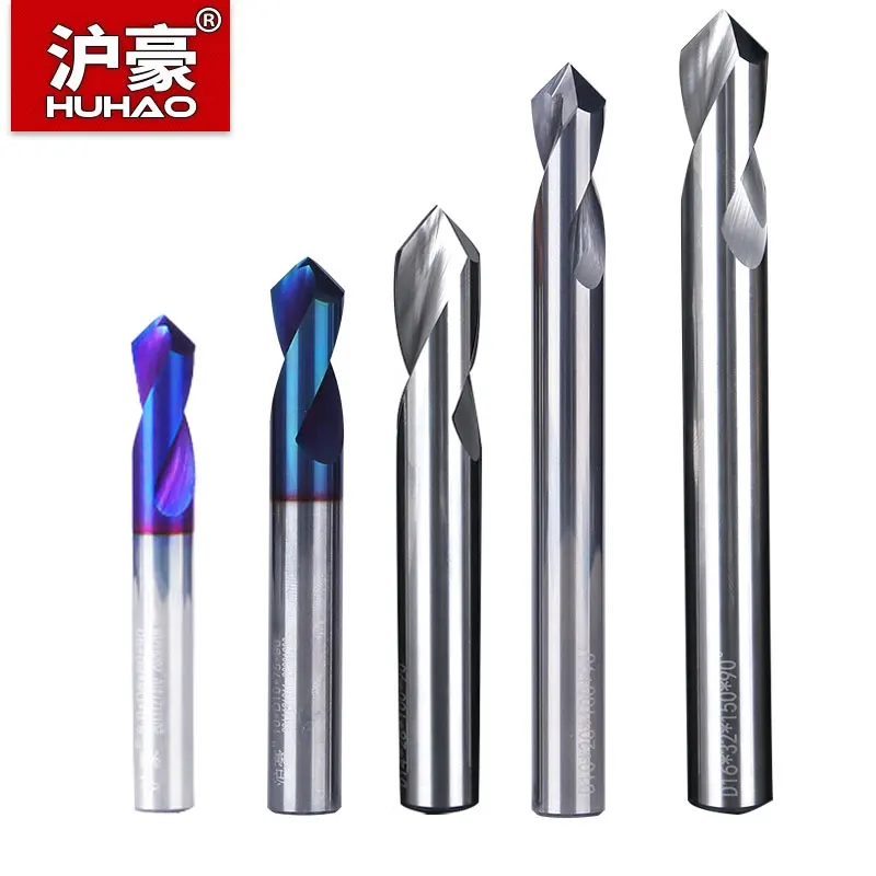 

HUHAO Positioning Centering Drills Coated Tungsten Carbide Steel 90 Degree Spot Drill Bit for Machining Hole Drill Chamfering To