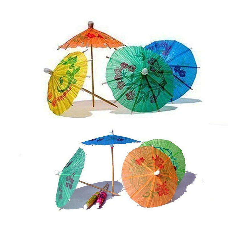 100PCS Cocktail Parasols Cocktail Umbrella Sticks Party Frilled Sandwich, Appetizer, Picks Party Supplies