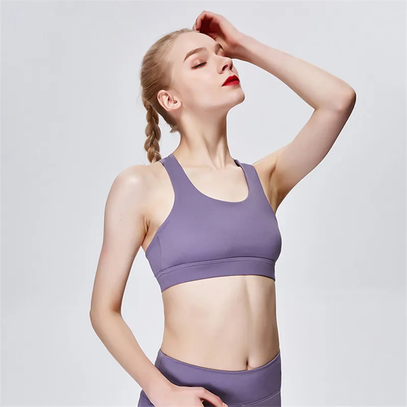 Purple Sexy бюстгальтер для йоги Для женщин занятия в тренажёрном зале Бег Фитнес Спортивный бюстгальтер спортивный бюстгальтер-топ спортивный бюстгальтер Femme Sujetador Депортиво Mujer - Цвет: Purple