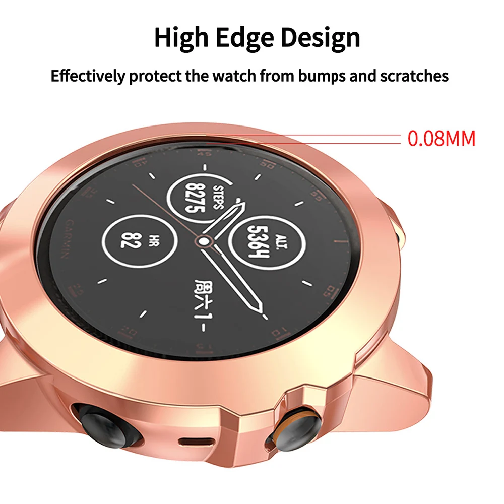 Для смарт-часов Garmin Fenix 5X часы Чехол легкий мягкий TPU бампер Для мужчин/Для женщин тонкая рамка из нержавеющей стали аксессуары