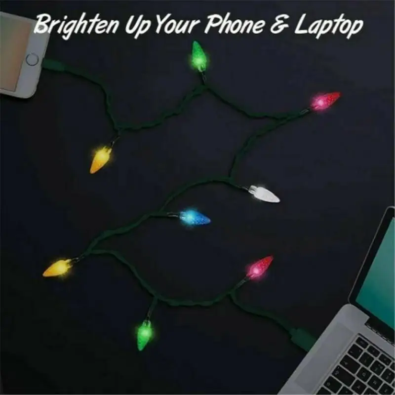 Merry Christmas Led Light USB Cable Dci Charger Cord Multicolored Lights Festival Holiday Dress Light For Iphone Android Phone Merry Christmas Led Light USB Cable Dci Charger Cord Multicolored Lights Festival Holiday Dress Light For Iphone Android Phone