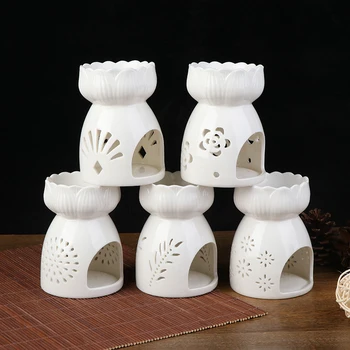

Ceramic Candle Holder Oil Incense Burner Essential Aromatherapy Oil Burner Lamps Porcelain Home Living Room Decoration