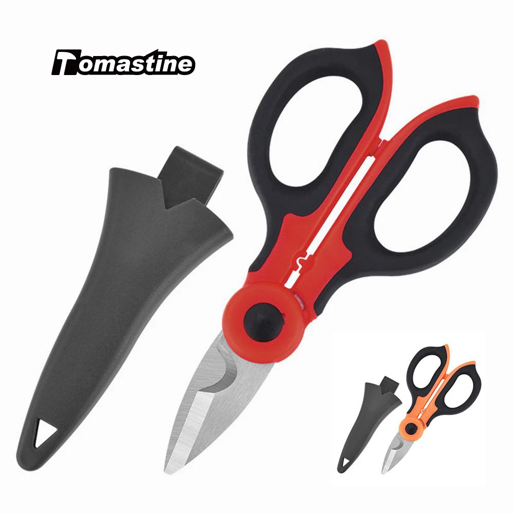 

mini Multifunctional wire shears rubber handles electric scissors cable scissors hand tool with scissors cover for paper, cables