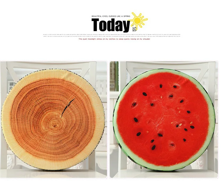 Fruit Seat Cushion 3D Creative Fruit Pillow Model Back Cushion/seat Cushion Watermelon Plush Toys