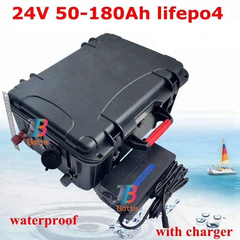 Водонепроницаемый 24V 50Ah 60Ah 80Ah 100Ah 130Ah 150Ah 180Ah Lifepo4 батарей BMS 8S для троллингового