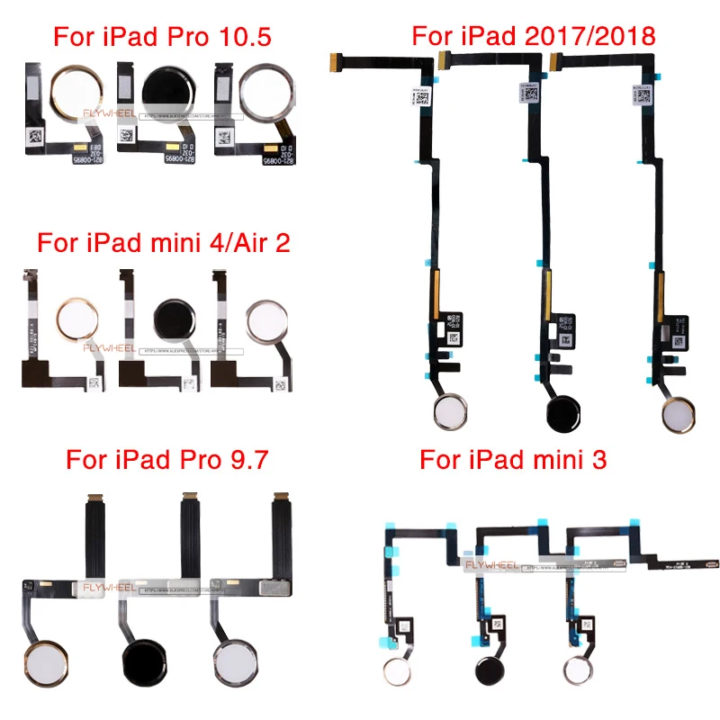 1 шт. кнопка домой с гибким кабелем для iPad 2017 2018 Mini 3 4 Air 2 Pro 9 7 10 5 дюйма Гибкая сборка