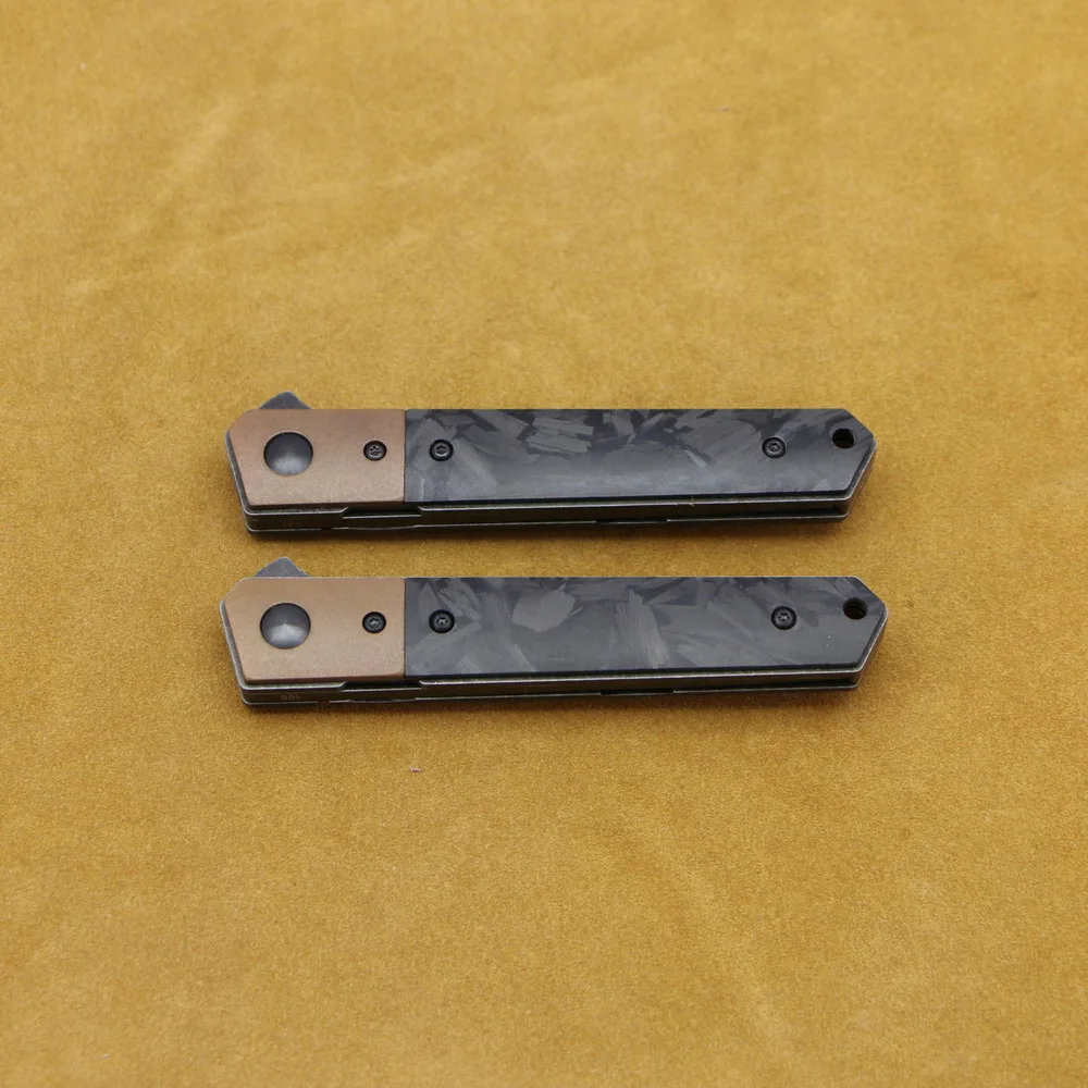 Новый нож Kanedeiia Kwaiken Flipper N690 лезвие из титановой меди/мрамора ручка CF для кемпинга