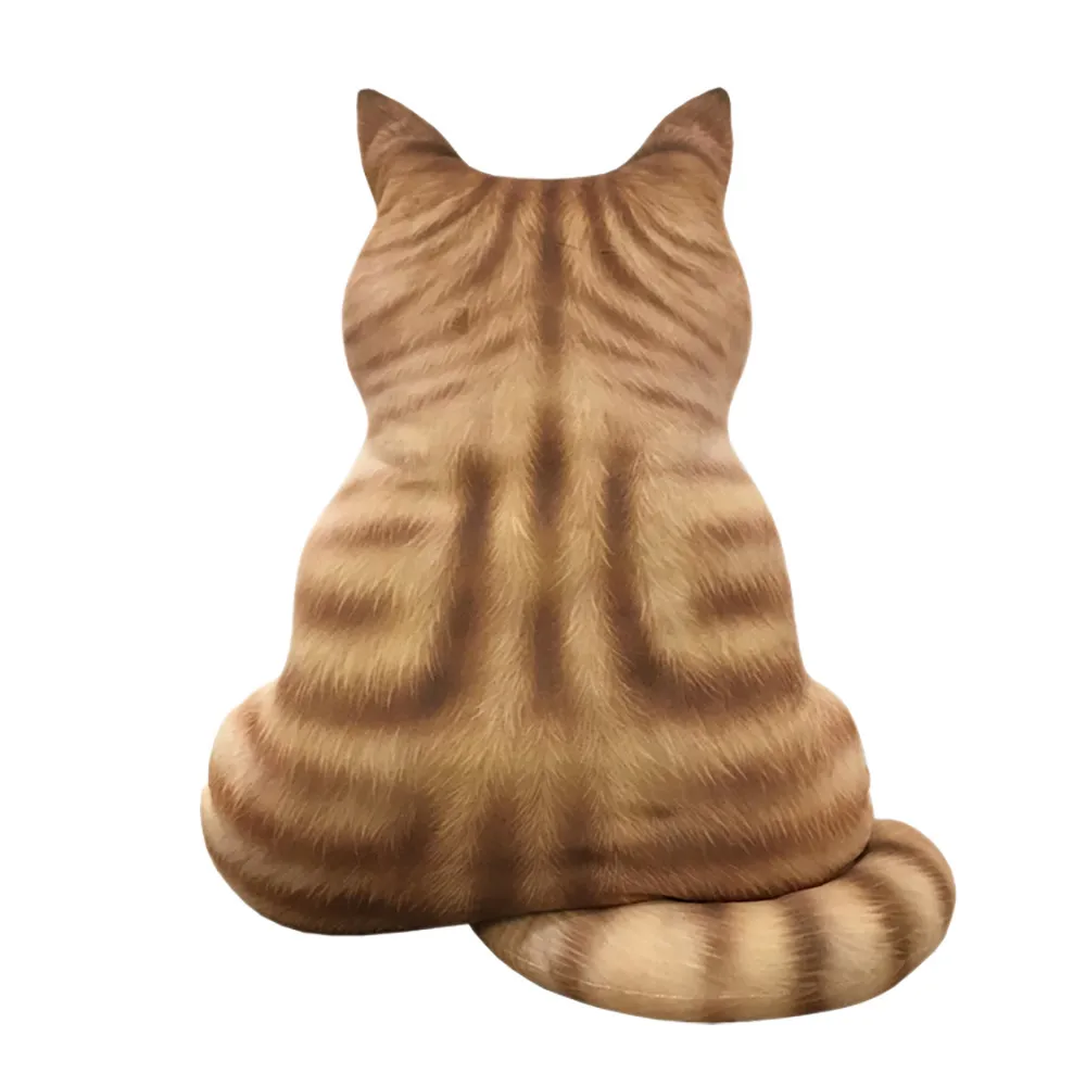 Милая 3D декоративная подушка для кошки, подушка для спины с 3D принтом кошки, плюшевая игрушка в подарок, подушка для кошки, украшение для домашнего дивана