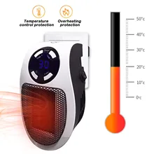 500 Вт Мини Портативный подключаемый электрический обогреватель, тепловентилятор с пультом дистанционного управления для дома, офиса, отеля, спальни, гостиной