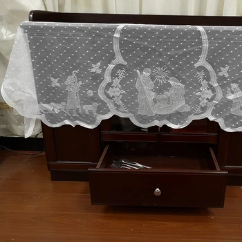 

Fireplace Mantle Scarf Cover Christmas Decoration Tablecloth Virgin Mary Religious Day Cover Fashion Table Runner Party Supplies