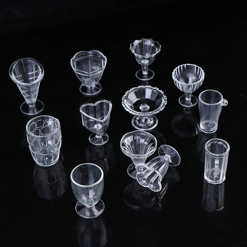 

12ps Mini Slime Cup Box Container Decor Charms For Slime Additives DIY Lizun Toys Polymer Clay Modeling Simulation Plastic Cup