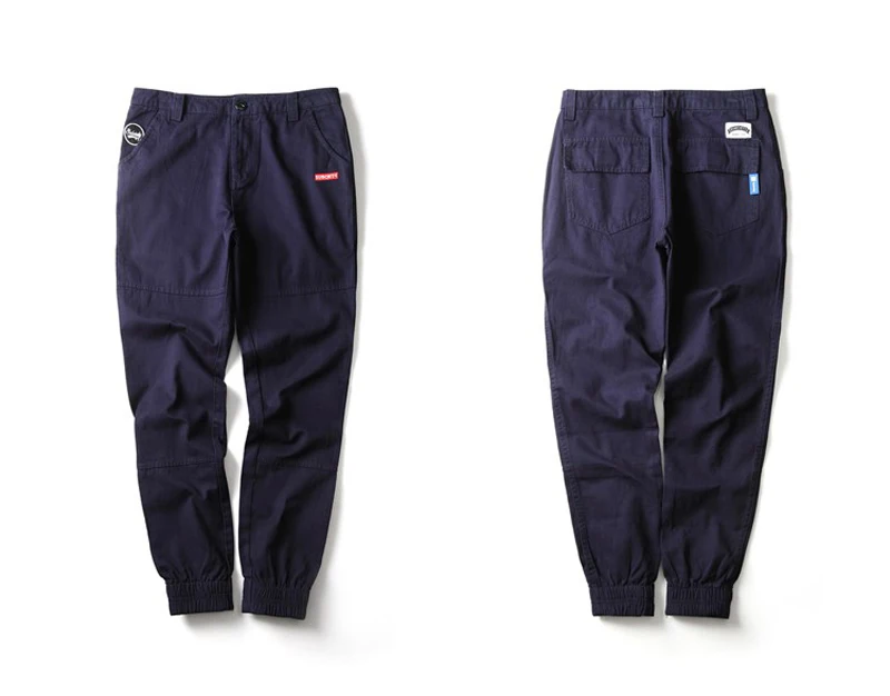 Navy Blue Модные уличные мужские джинсы повседневные многоцветные штаны карго с карманами Hombre цвета хаки штаны-шаровары в стиле хип-хоп мужские штаны для бега - Цвет: Navy Blue