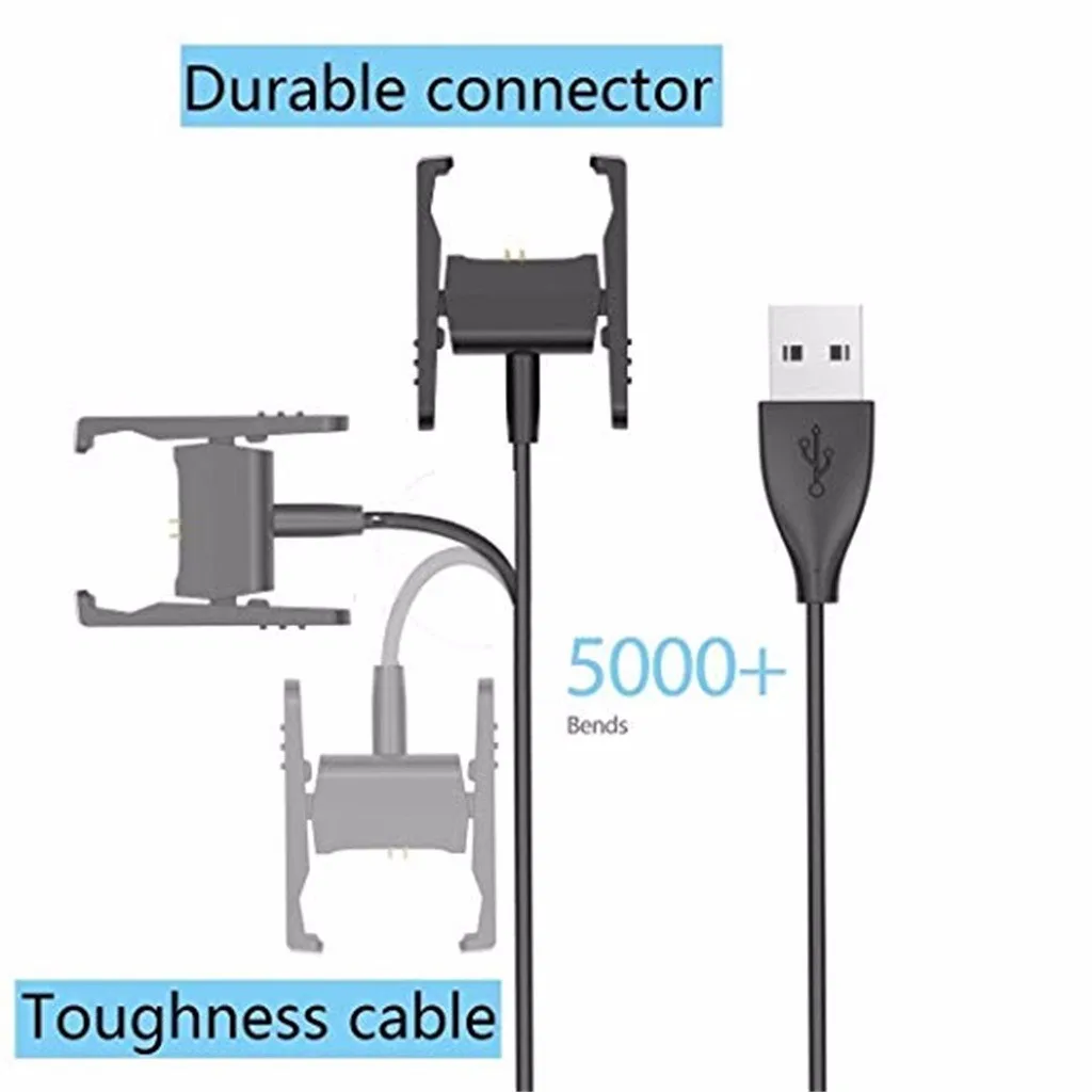 

2-Pack charging cable For Fitbit Alta HR Charger with Reset Button,1m + 55cm Replacement Charging Cable