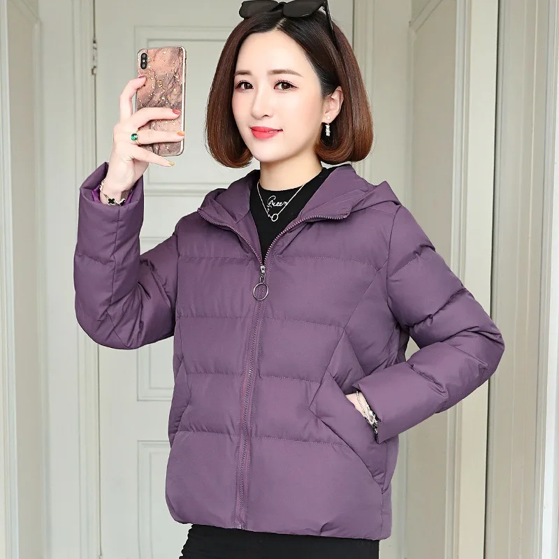 

Cotton-padded Clothes/Cotton Coat Elegant Fashion Hooded 2019 Winter Loose-Fit Elegant Long Sleeve