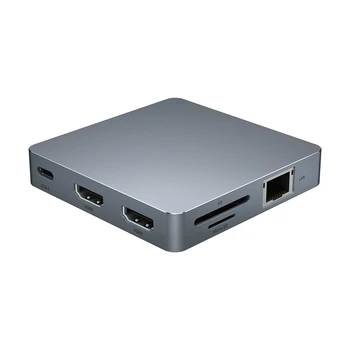 

Docking Station USB C HUB Type-C 11-In-1 with Dual 4K HDMI Gigabit Ethernet Ports for and USB C Laptops Phone