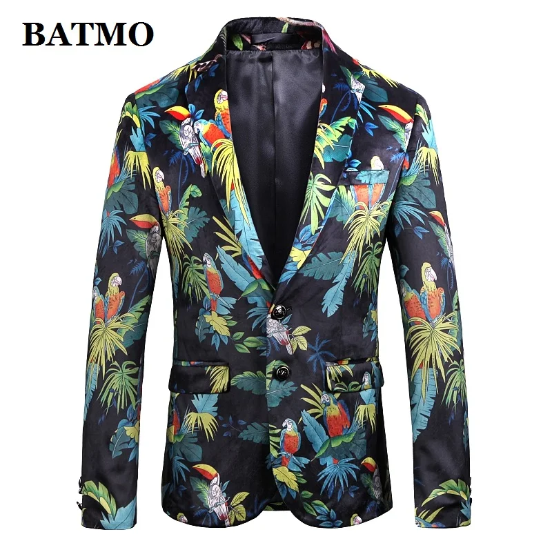 Batmo 2019 new arrival high quality velvet printed casual blazers men men's suits jackets plus-size 1902 | Мужская одежда