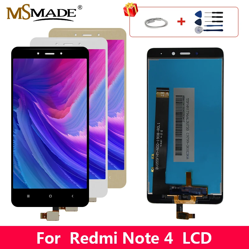 

Note 4 LCD Original For Xiaomi Redmi Note 4 LCD Display Sreen Touch Digitizer Replace Assembly Parts 100% Tested Free Shipping