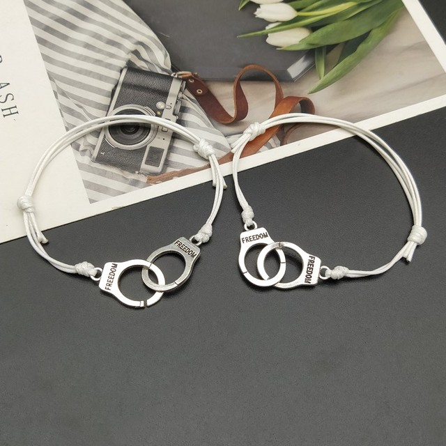 pcs Handcuff Bracelet Set BBF Adjustable Rope  Bracelet for Women Men Friendship Couple Bracelets Matching Bracelets