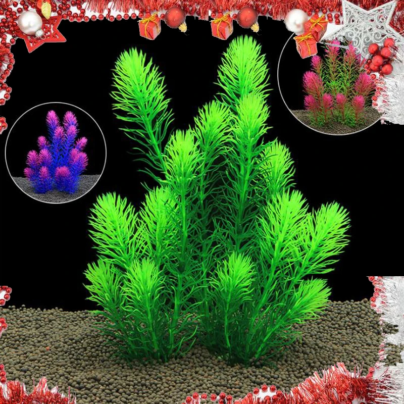 

26CM artificial underwater plants Aquarium fish tank Aquarium Decoration green purple red Water Grass viewing decorations