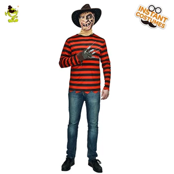 

QLQ 2019 New Arrival Adult Men' Killer Freddy Costume Halloween Party Imitation Freddy Clothes Cosplay Dress Up Killer Costumes