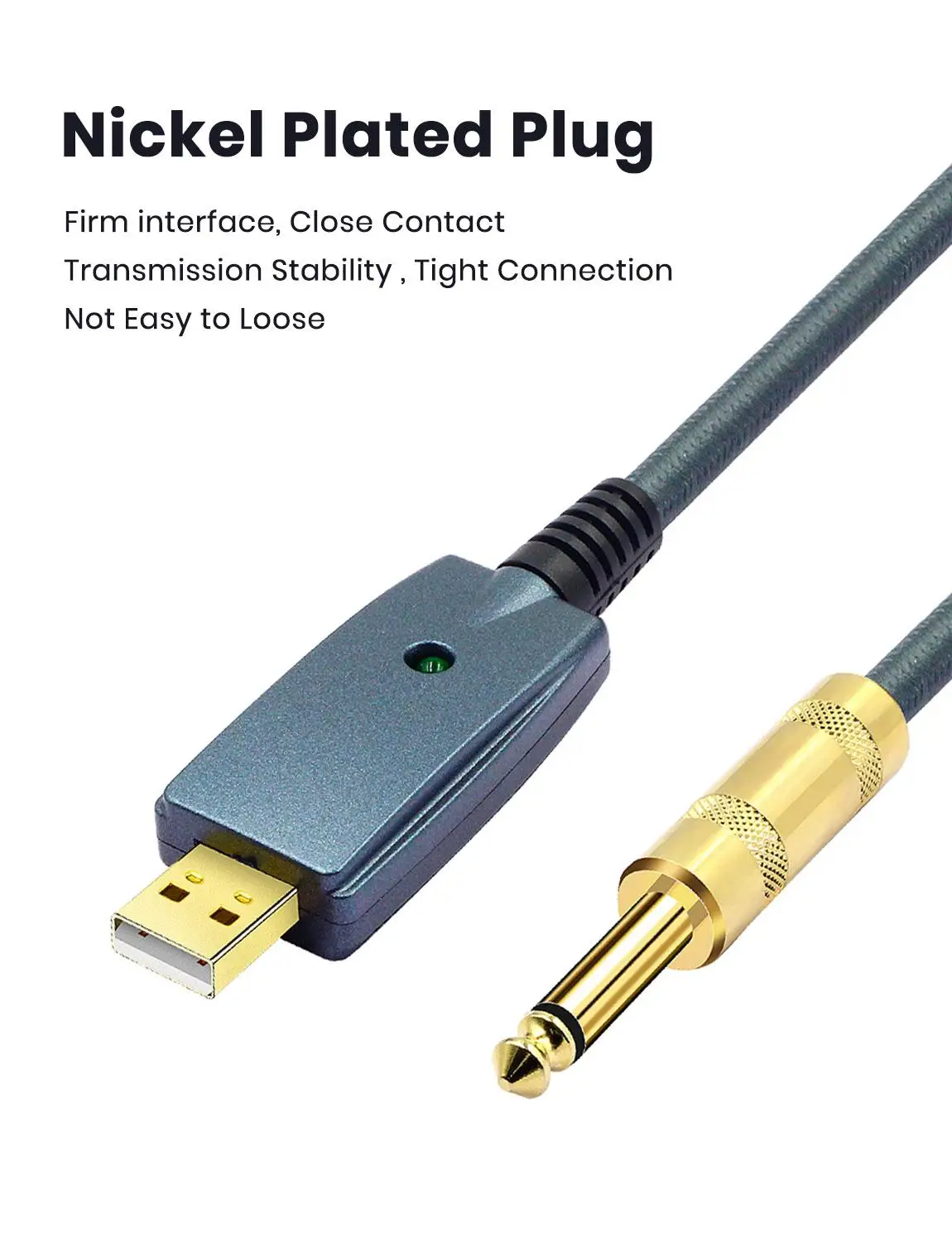 USB к гитарному кабелю интерфейс штекер 6,35 мм Разъем Аксессуары для электрогитары аудио разъем шнур Адаптер для инструмента 3 м