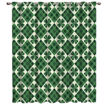 

Traditional Scottish Plaid Clover Window Treatments Curtains Valance Curtain Lights Bathroom Blackout Bedroom Outdoor Floral