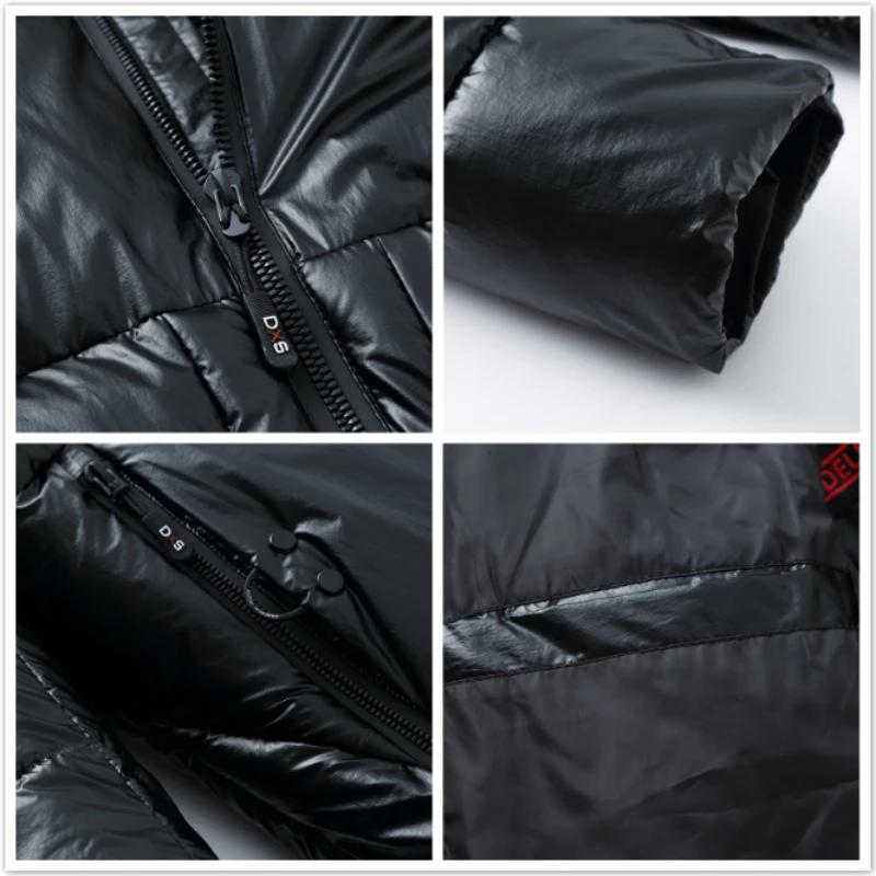 Promotion Parka Hooded Men Winter Coat Thick Men's Jacket Casual Men's Warm Jackets Solid Parka Men L-4XL Men Coat Gray Black Parka Jacket