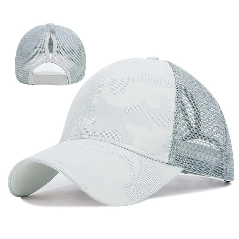 

Baseball Cap Sunshade Breathable Cotton Ponytail Hat Headwear Outdoor Sports Wear Back Closure For Messy High Bu
