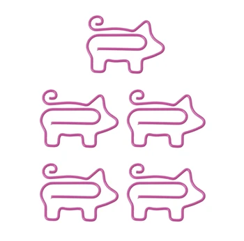 

Cute Pig Metal Paper Clips Pin Book Bookmark Memo Clip Office School Stationery H7EC