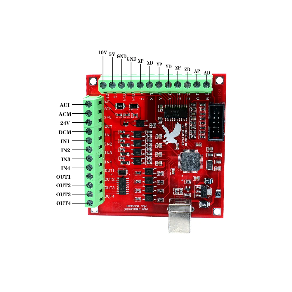 USB CNC MACH3 100Khz Breakout Board 4 Axis Interface Driver Motion Controller 