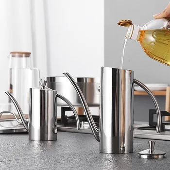 

Oil Can Bottle Dispenser with Drip-Free Spout 304 Stainless Steel Dispenser Kitchen Tool DC112