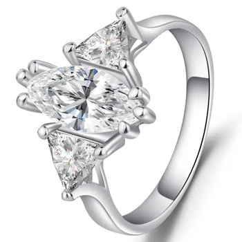 

CHAMSS Fashion Pointed Cut Zircon Ring Personalized Female Engagement Ring Factory Wholesale